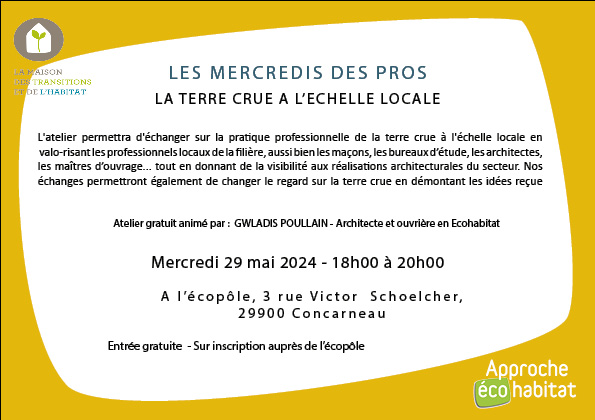 LES MERCREDI DES PROS: La terre crue à l’échelle locale – CONCARNEAU
