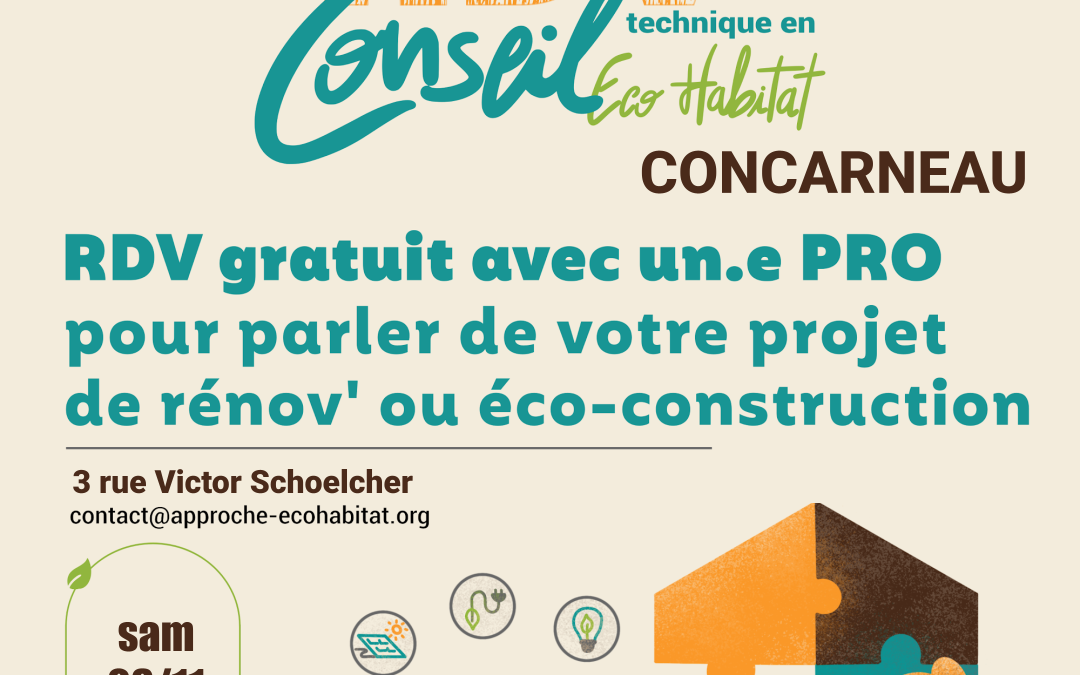 Concarneau – Permanence Conseils en EcoHabitat